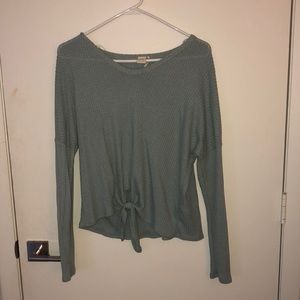 Long sleeve tie blue top Size Large